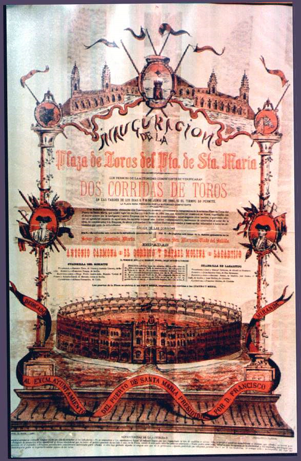 Cartel inauguración plaza de toros de El Puerto de Santa María 1880